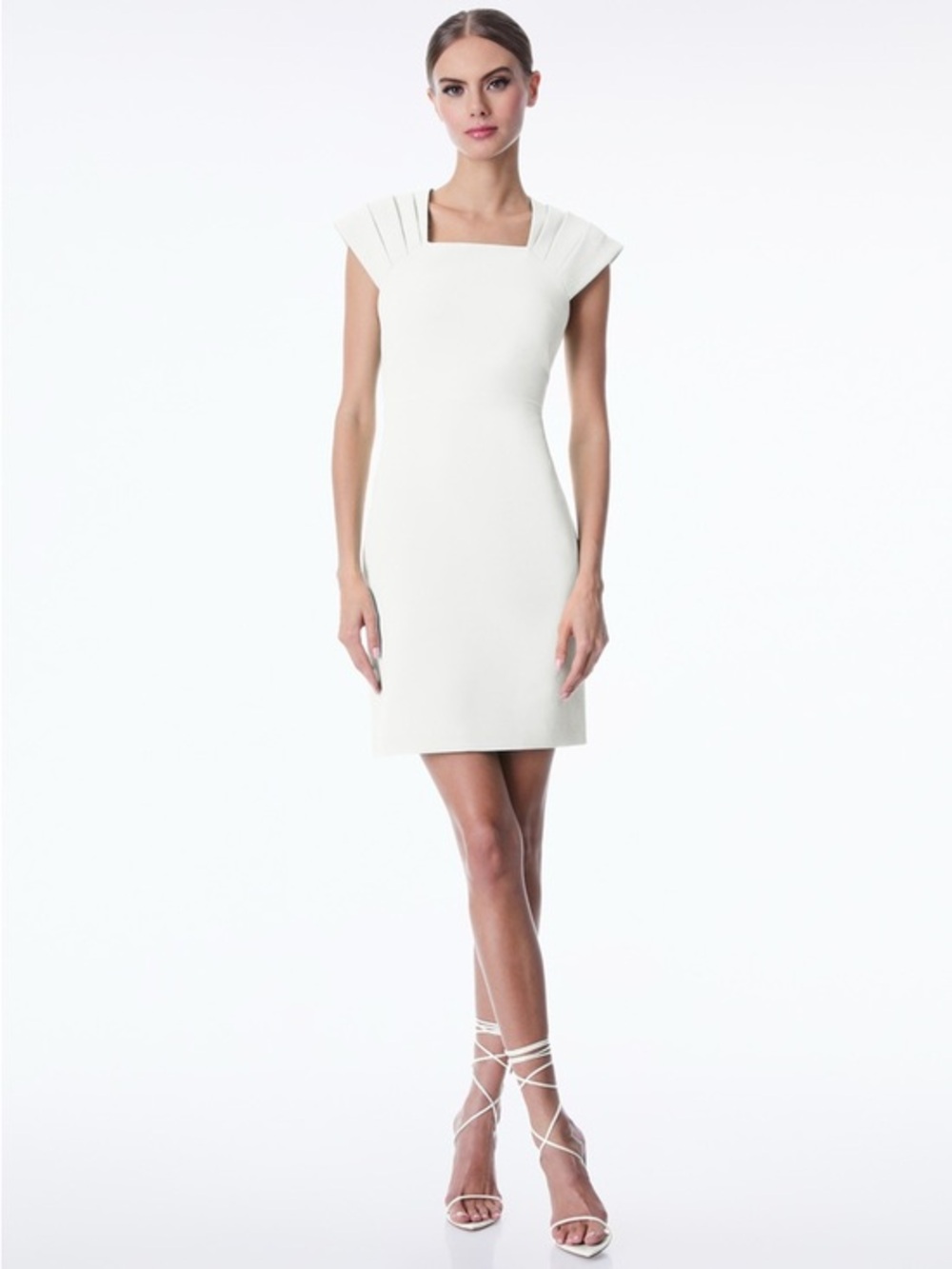 Alice + Olivia Kiro Pleated
Shoulder Sheath Dress
